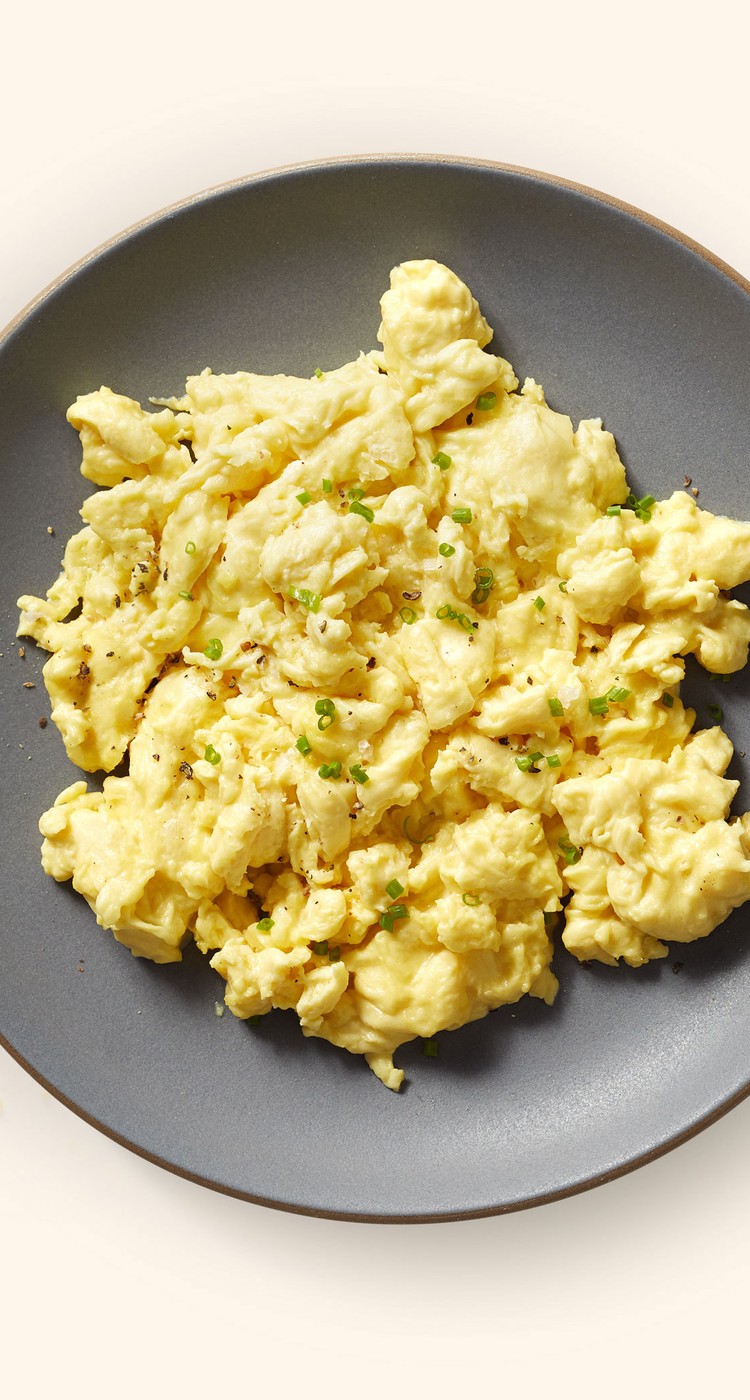 a plate of JUST Egg scrambled eggs