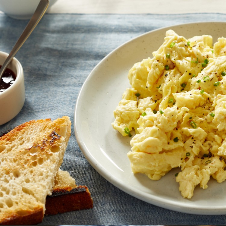 JUST Egg breakfast scramble with toast